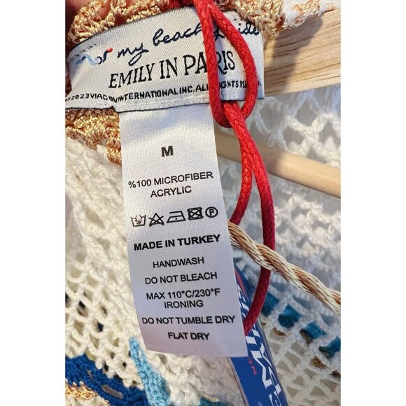 My Beachy Side Rima Scalloped Crop Top Medium Crochet Malibu Blue $235 Boho - Picture 7 of 8